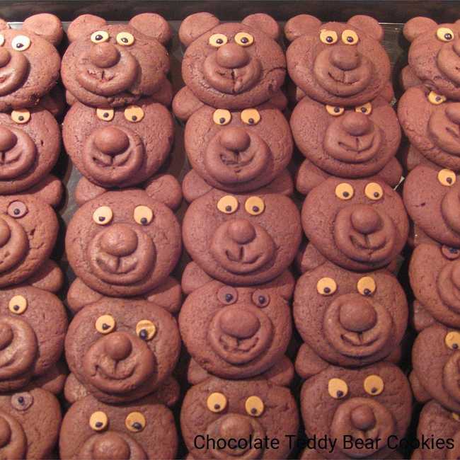 Chocolate Teddy Bear Cookies