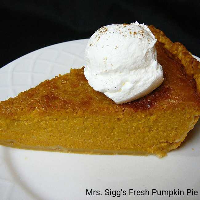 Mrs. Sigg's Fresh Pumpkin Pie
