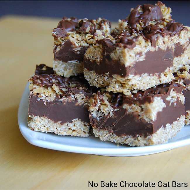 No Bake Chocolate Oat Bars