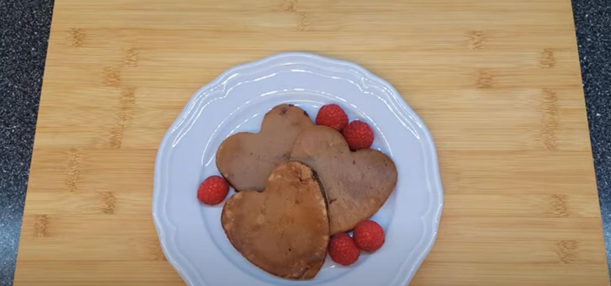 Chocolate Chip Pancakes with Raspberry Sauce