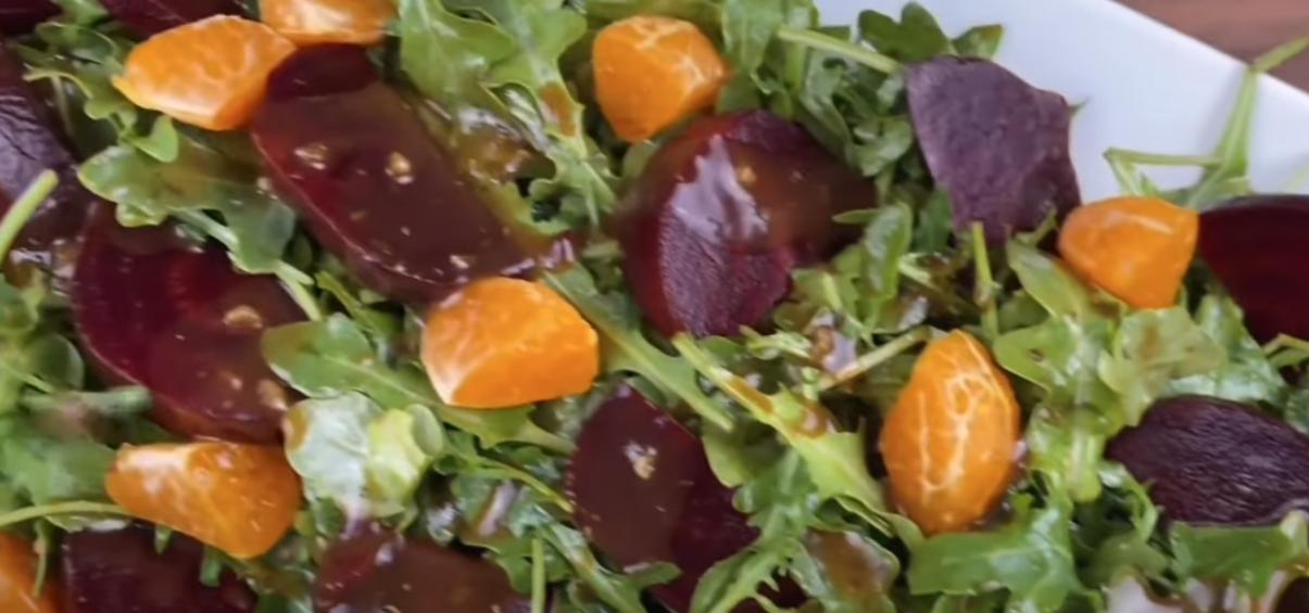 Festive Beet Citrus Salad with Kale and Pistachios