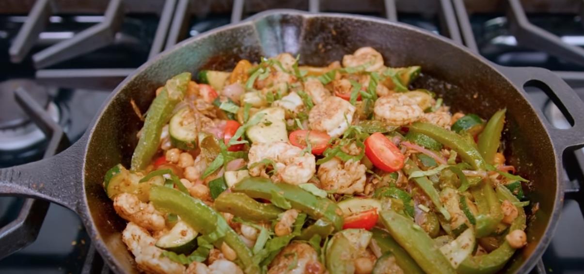 White Bean, Tomato, and Shrimp Skillet Dinner