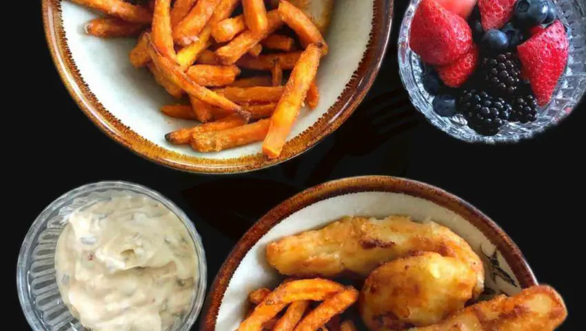 Air Fryer Fish And Sweet Potato Chips