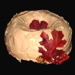 Autumn Pumpkin-Raspberry Bundt Cake