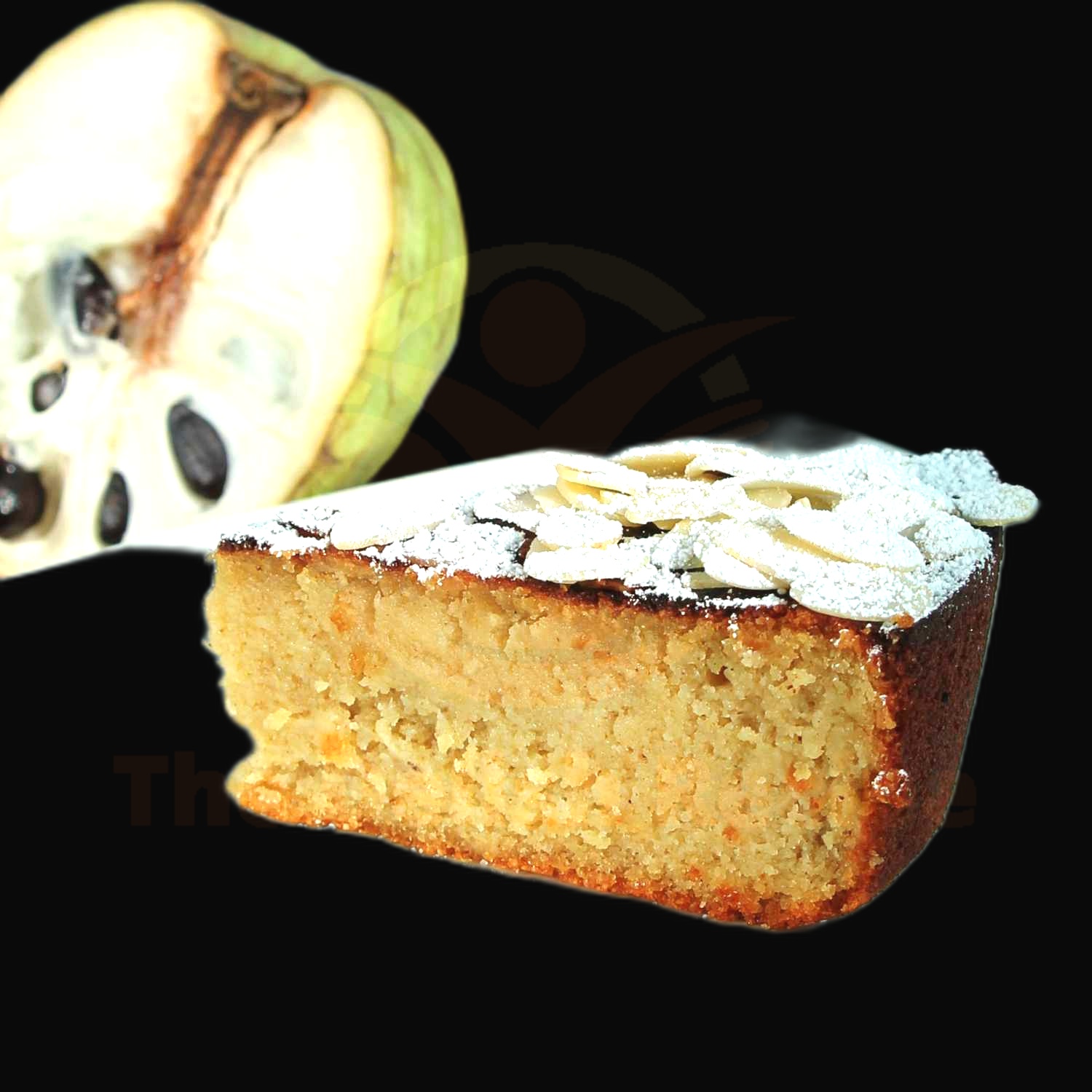 Cherimoya-Almond Cake