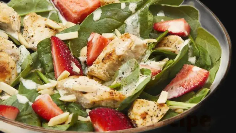 Zesty Chicken And Strawberry Spinach Salad With Ginger-Lime Dressing