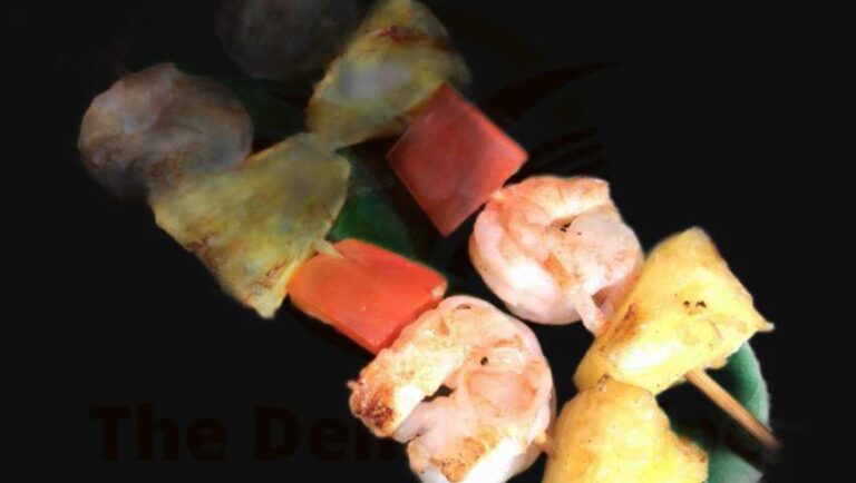 Sweet And Tangy Honey-Garlic Shrimp And Pineapple Skewers