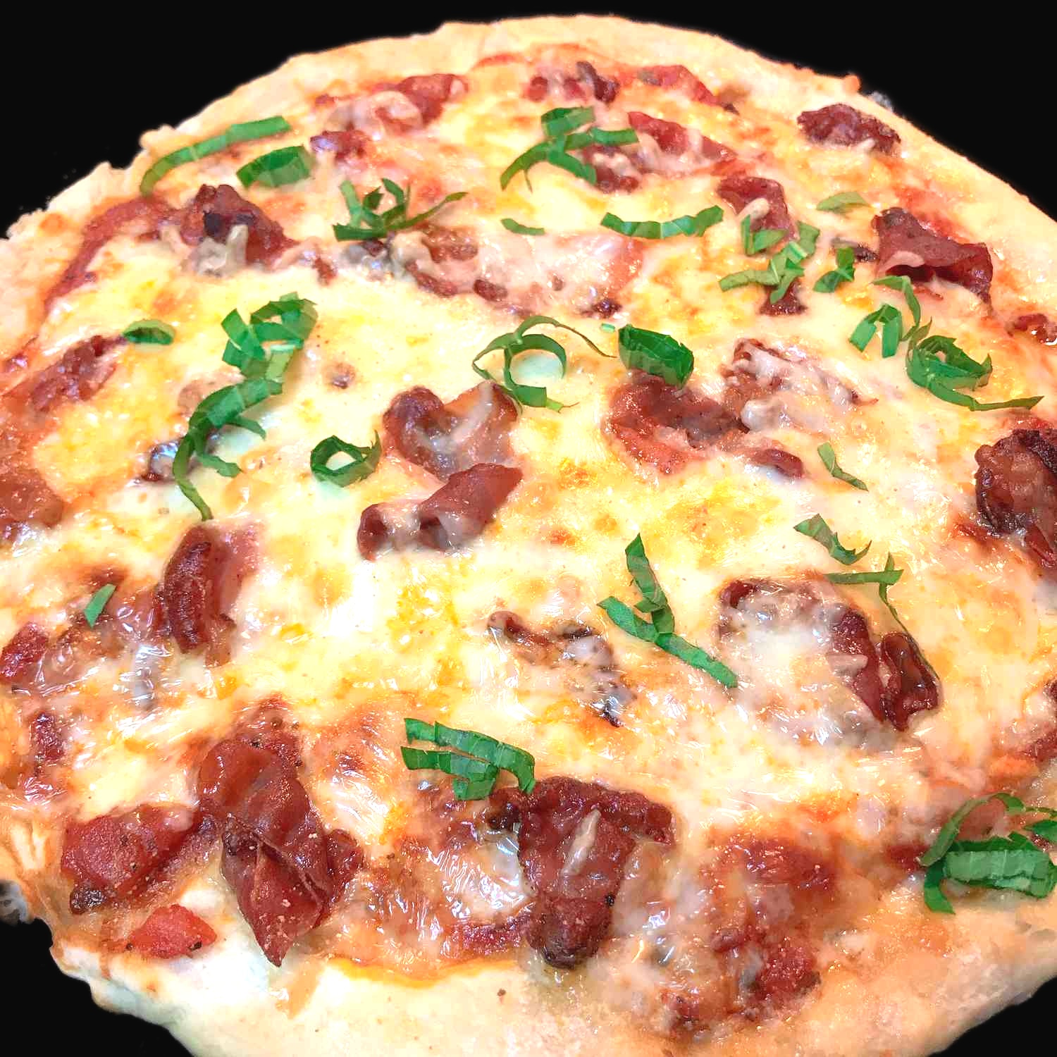 Prosciutto and Basil Pizza