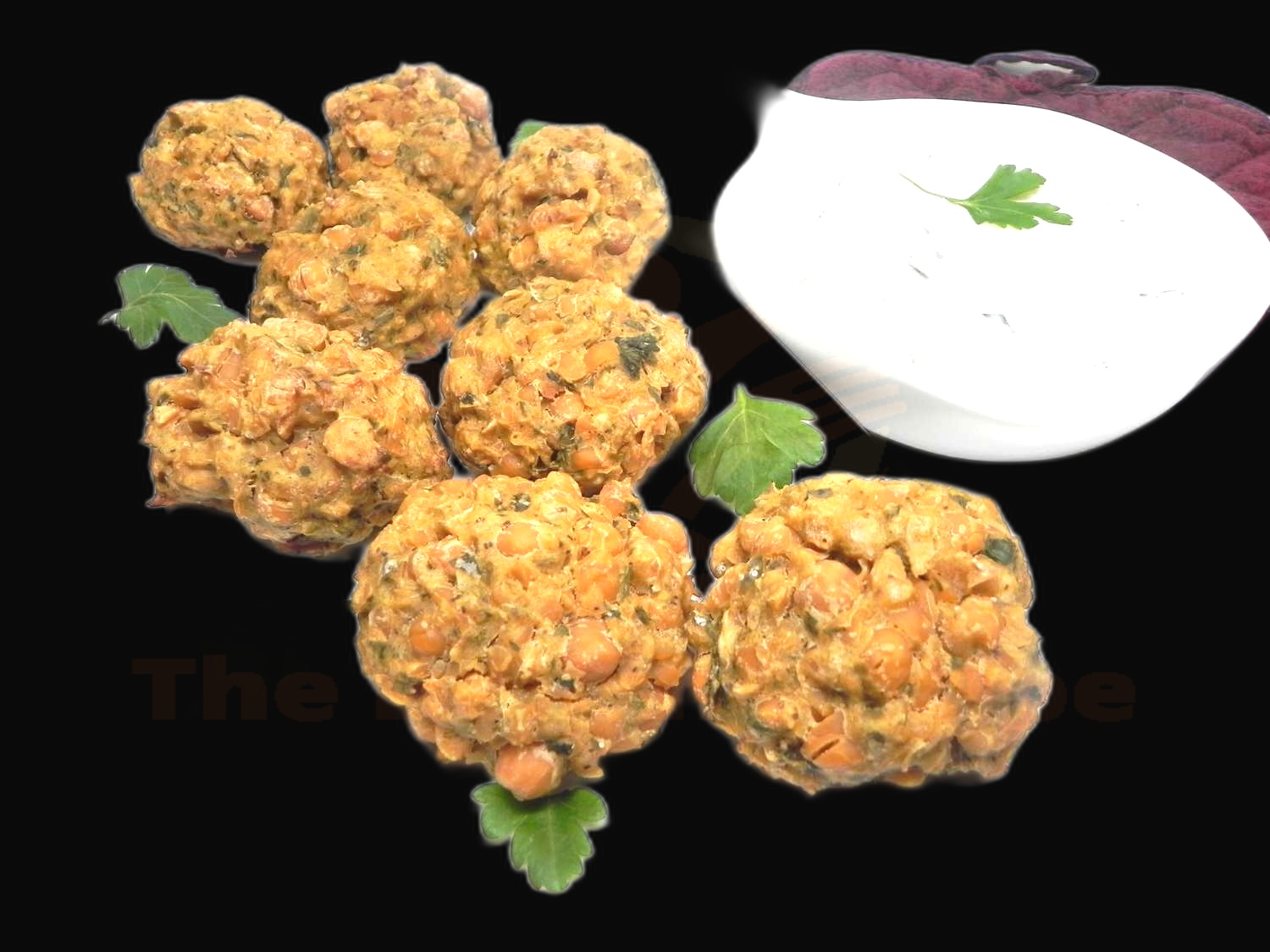 Spicy Baked Falafel with Tzatziki