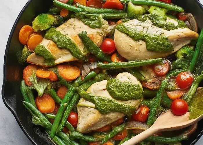 Easy Pesto Chicken and Vegetables