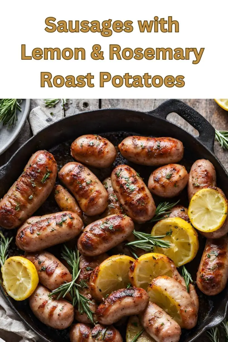 Sausages with Lemon & Rosemary Roast Potatoes
