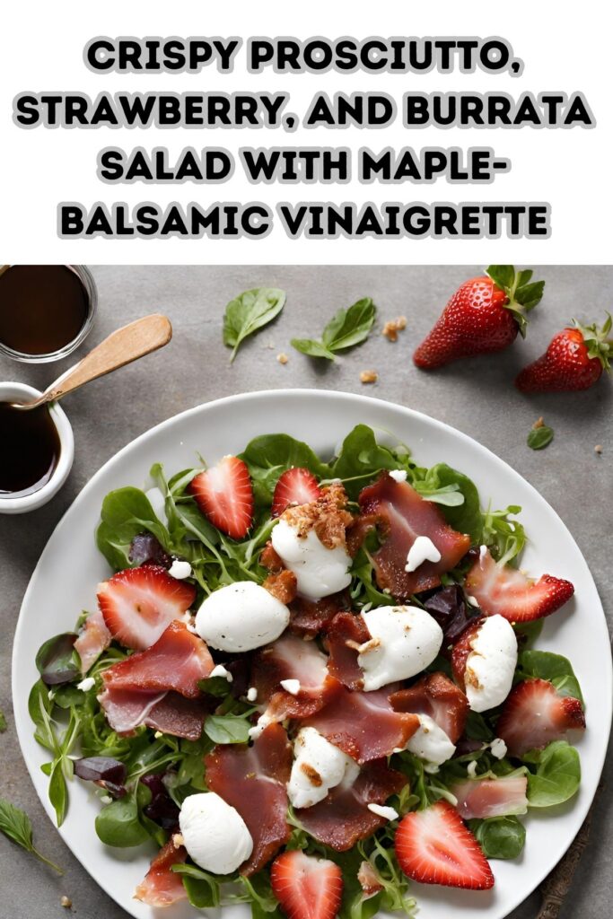 Crispy Prosciutto, Strawberry, And Burrata Salad With Maple-Balsamic Vinaigrette
