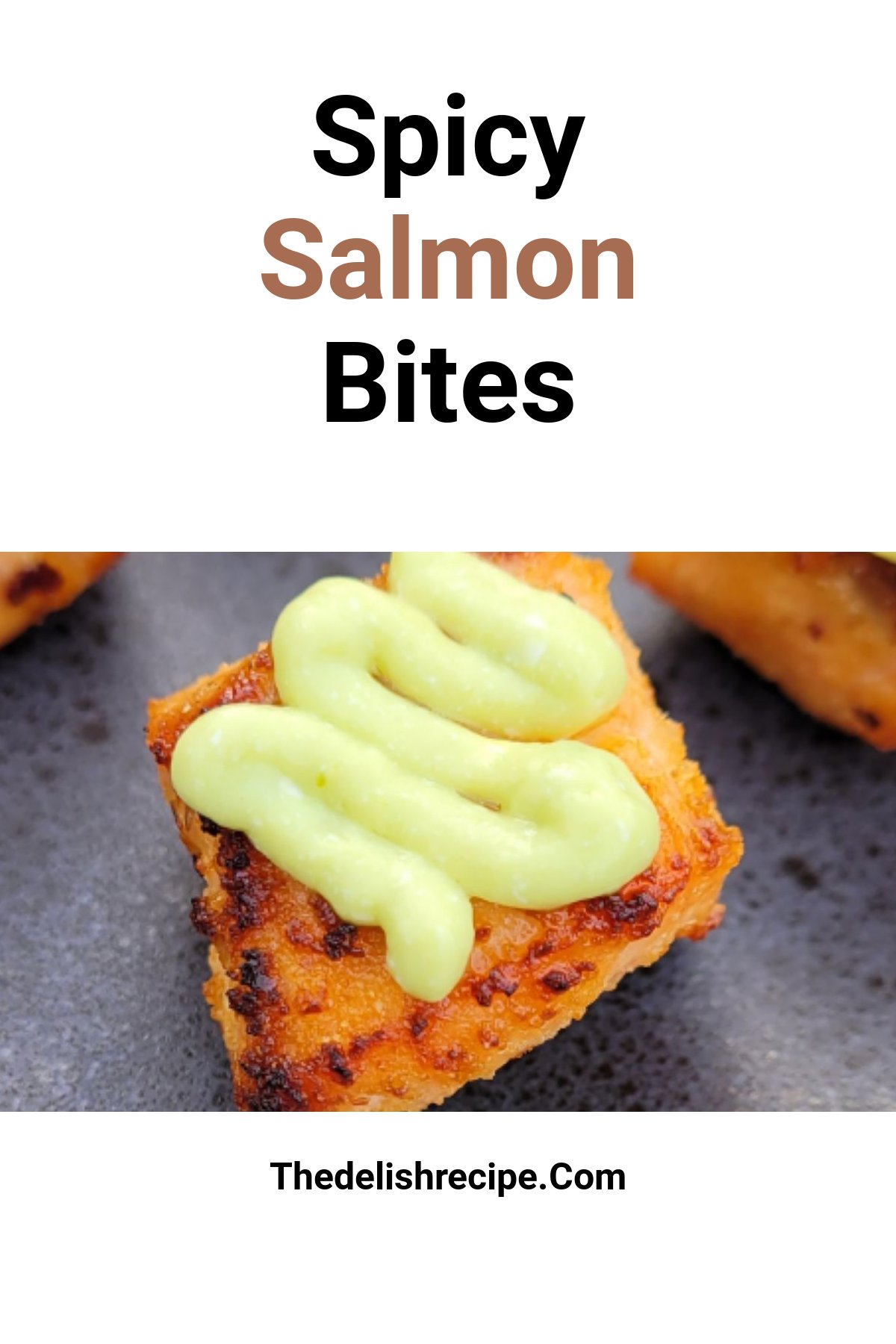 Air Fryer Spicy Salmon Bites with Avocado Lime Sauce