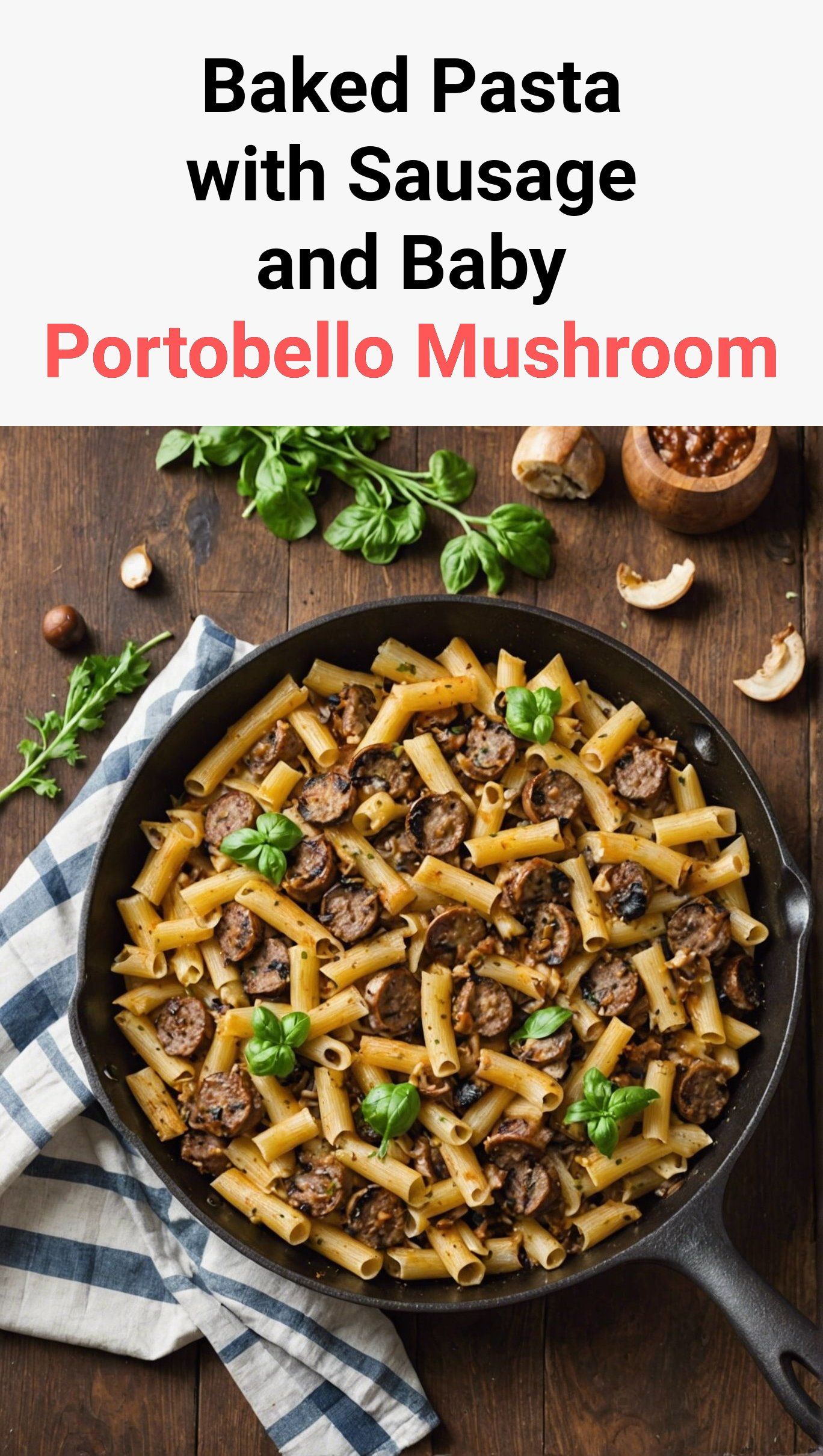 Baked Pasta With Sausage And Baby Portobello Mushroom – The Delish Recipe
