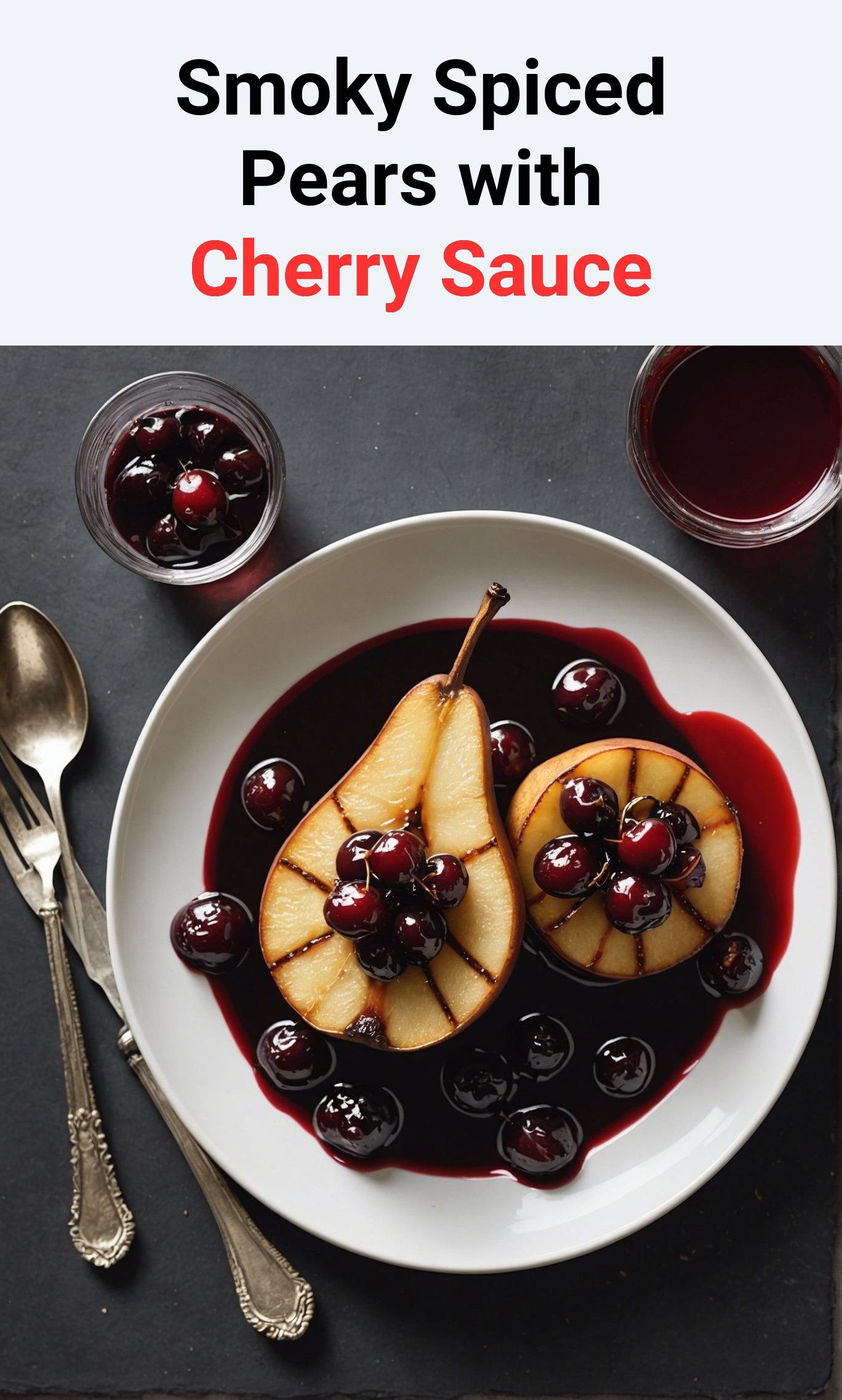 Charred Spiced Pears with Smoky Vanilla-Cherry Sauce