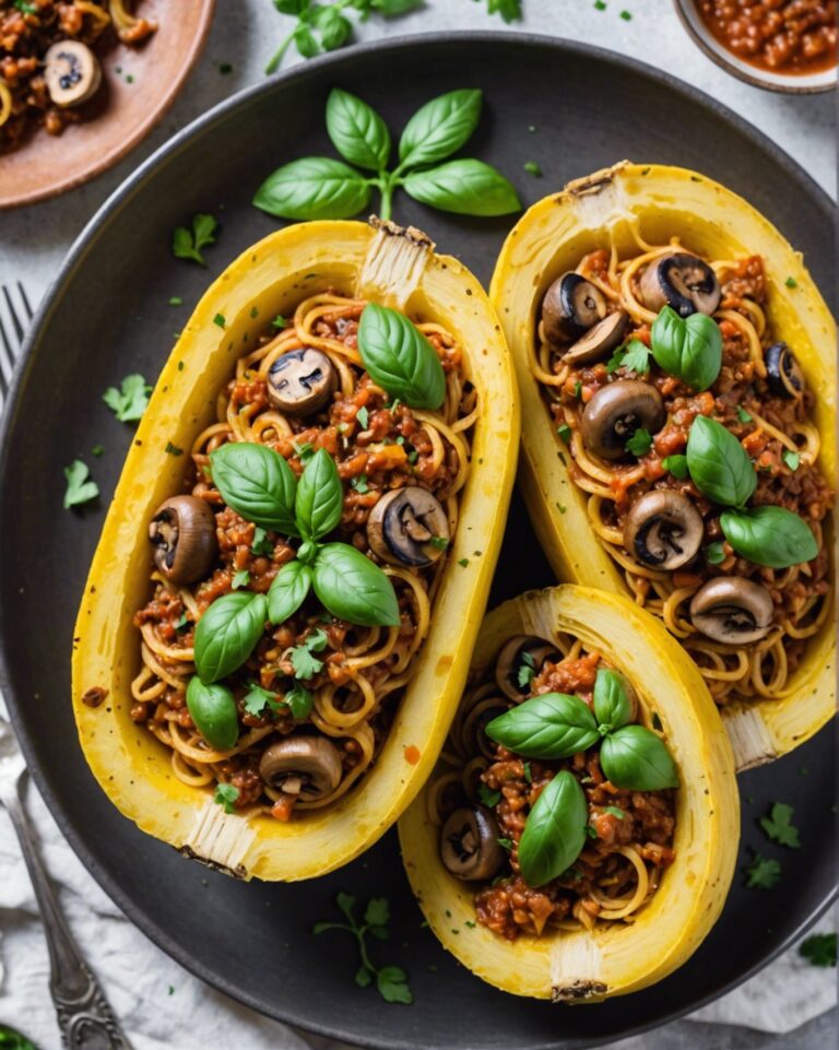 Easy Instant Pot Vegan Low-Carb Spaghetti Squash With Mushroom Ragu (In 30 Minutes)