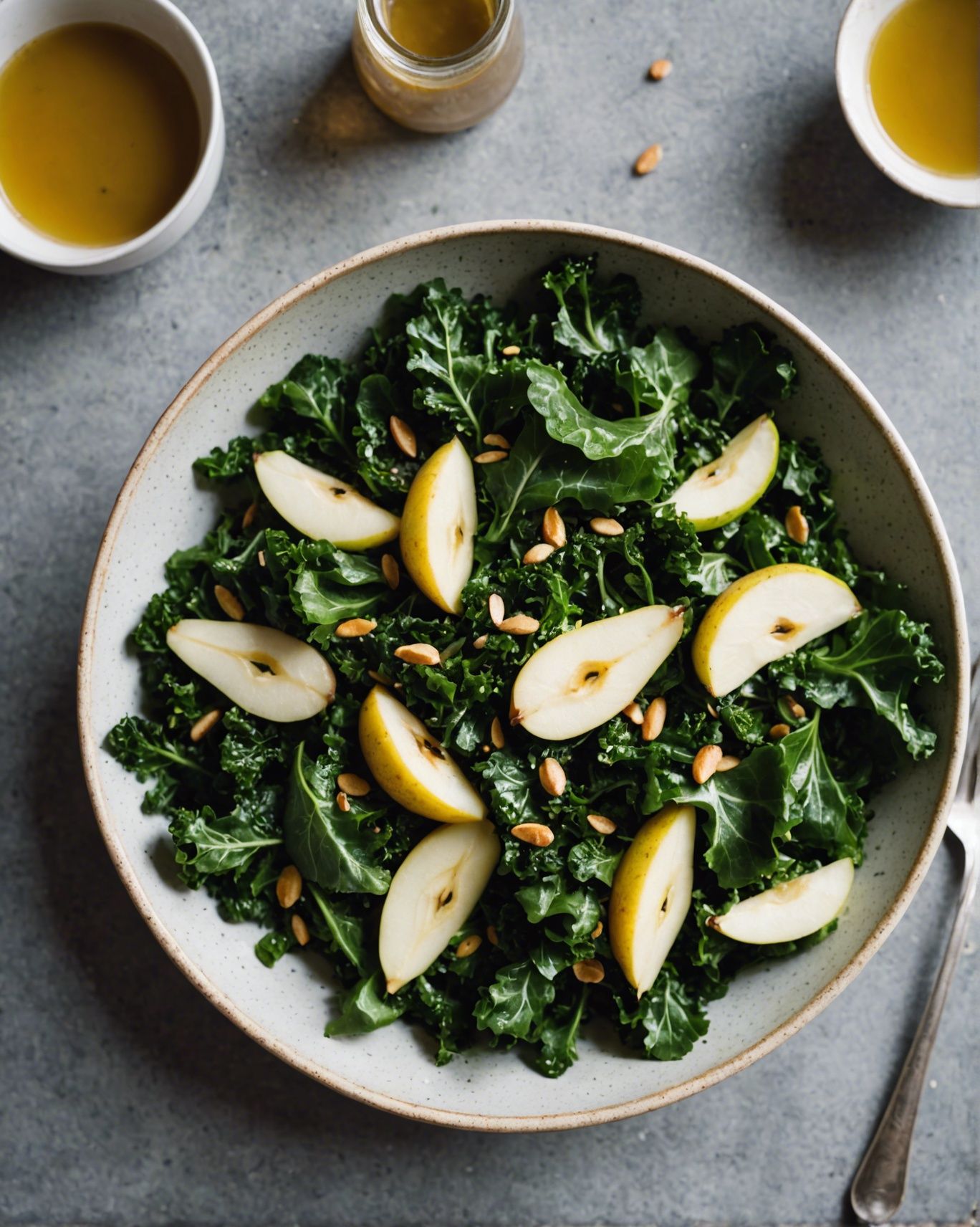 Kale Pear Salad With SesameGinger Dressing (Shaken Dressing) The