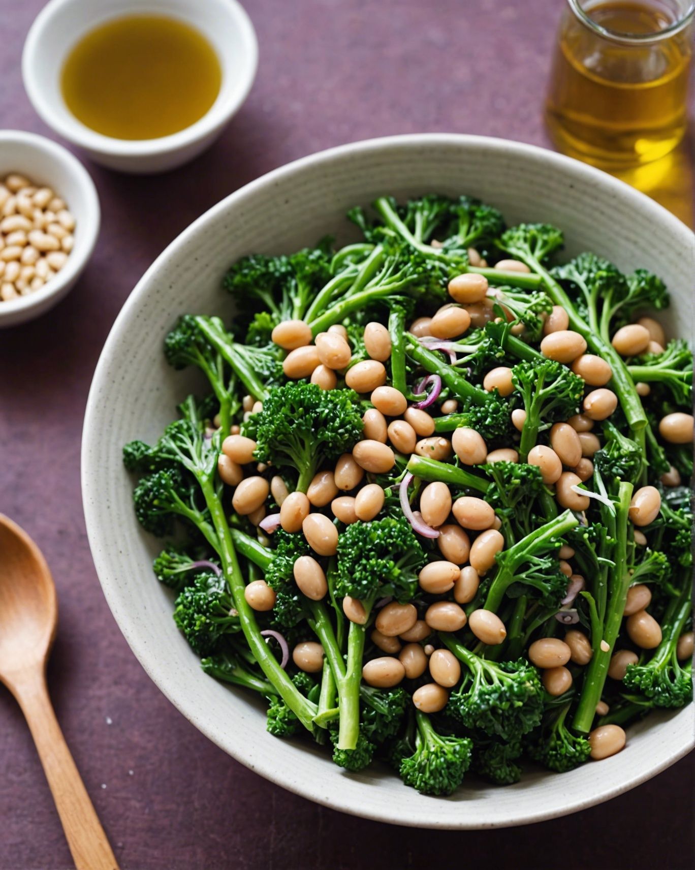 Maple Cannellini Bean Salad With Baby Broccoli The Delish Recipe