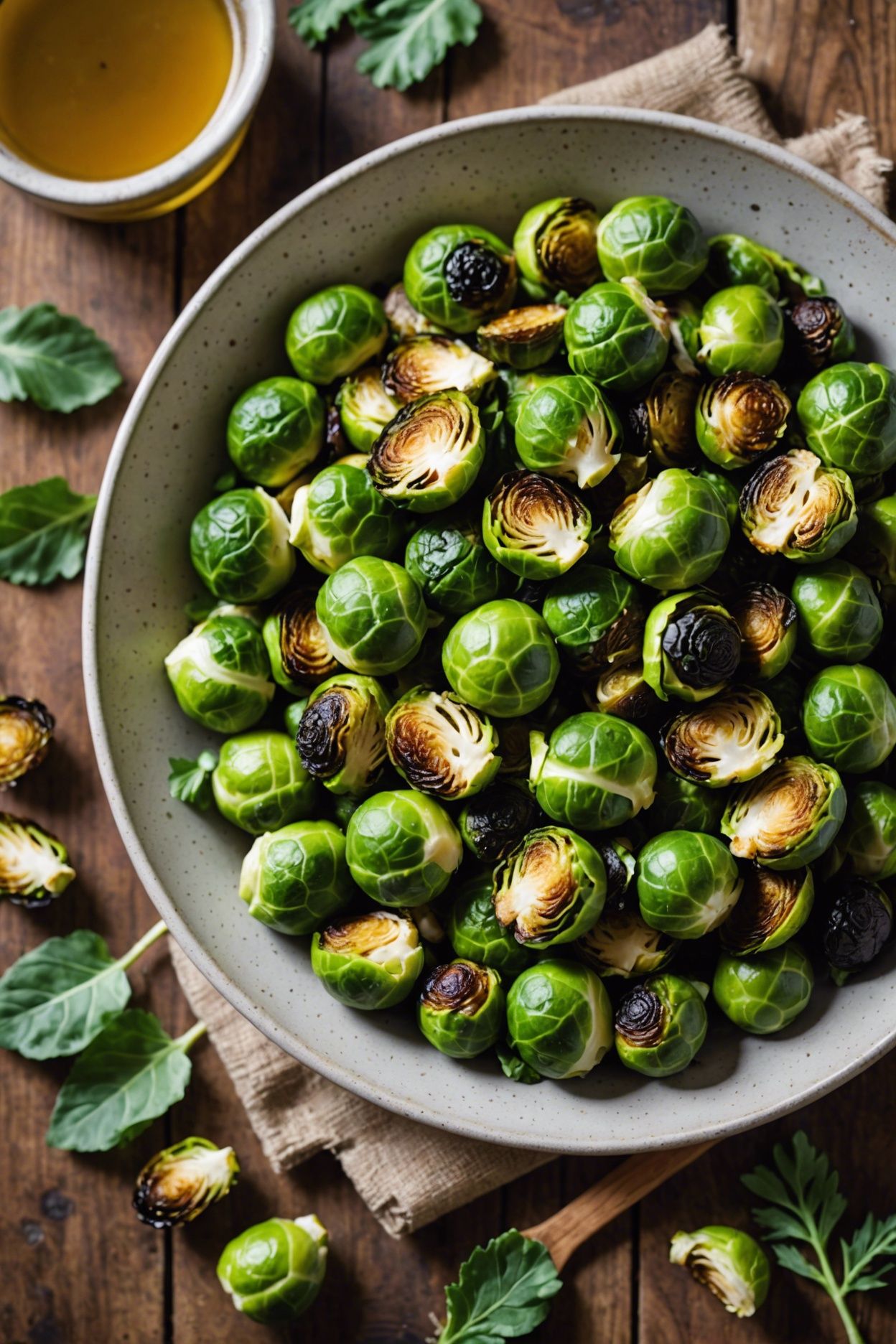 Air Fryer Roasted Brussels Sprouts With Maple Mustard Mayo