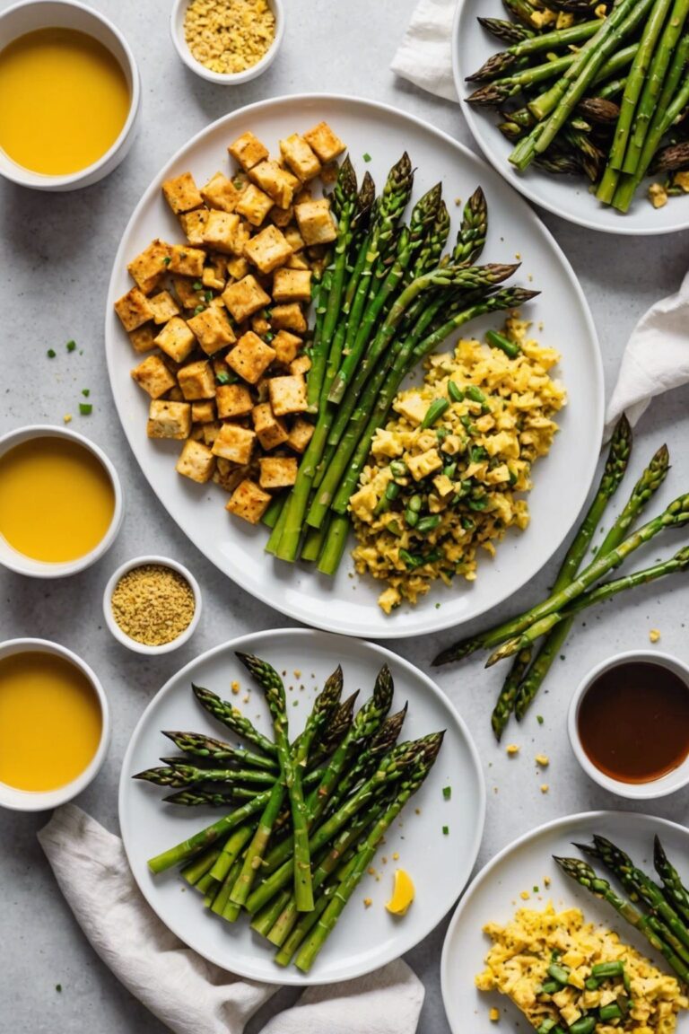 Air Fryer Vegan Tofu And Asparagus Scramble