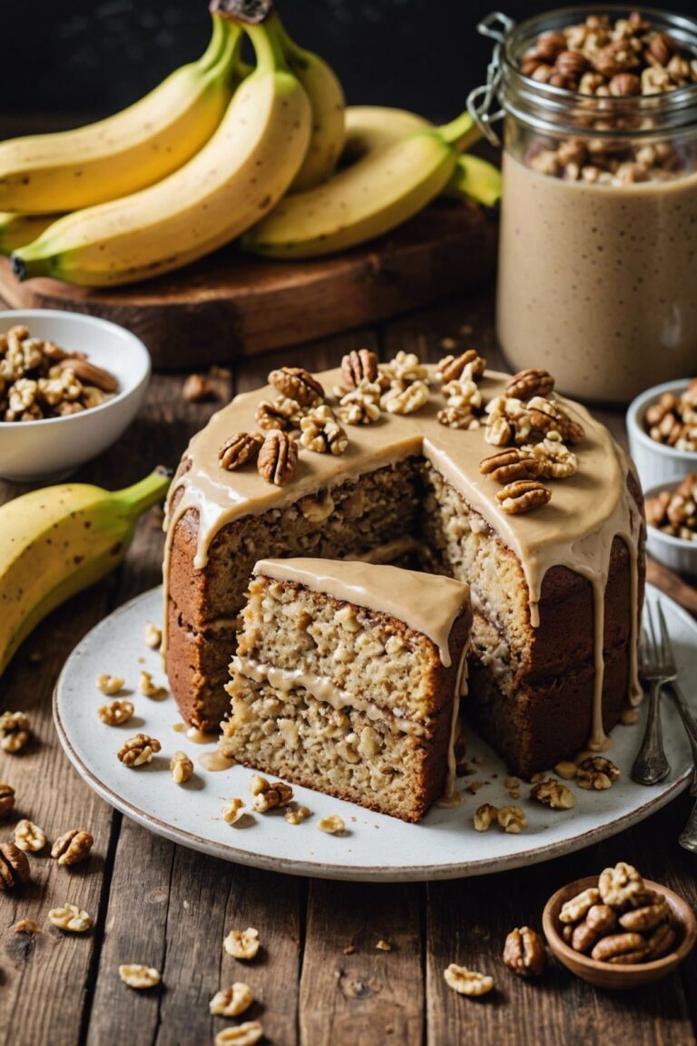 Banana Nut Cake With Caramel Icing