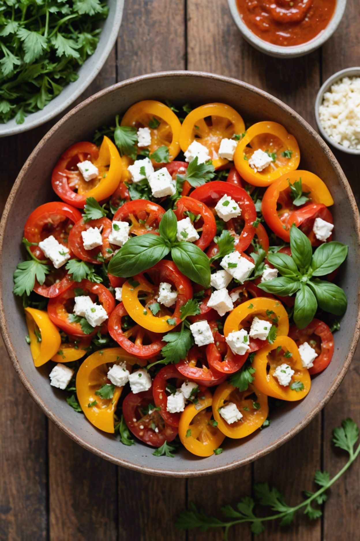 Bell Pepper Tomato And Feta Salad