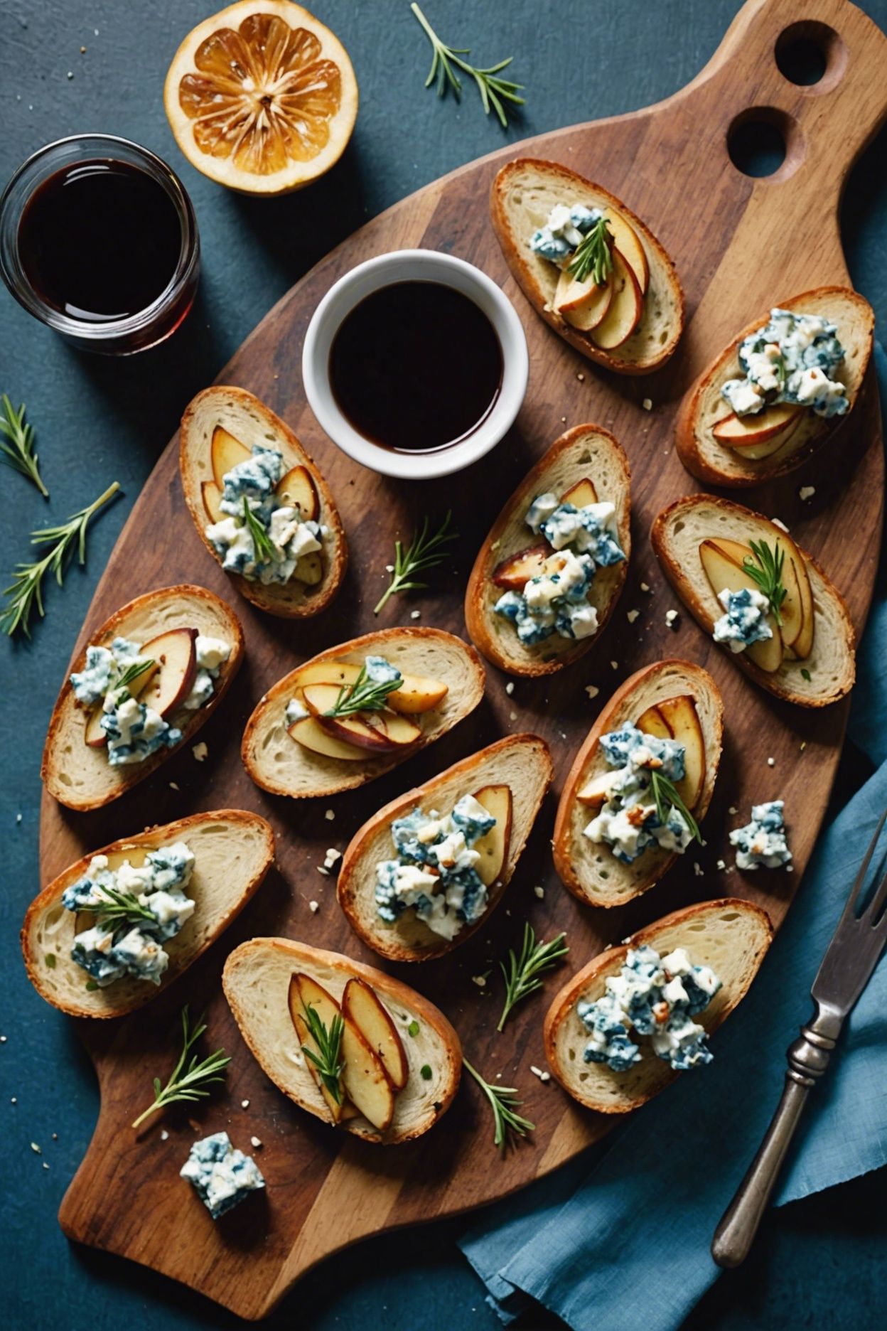 Blue Cheese And Grilled Pear Crostini