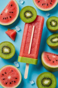 Boozy Watermelon Kiwi Ice Pops