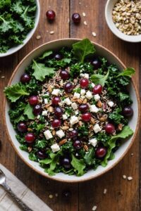 Brown And Wild Rice Salad With Grapes And Kale