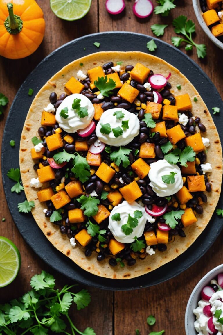 Butternut Squash And Black Bean Tostadas