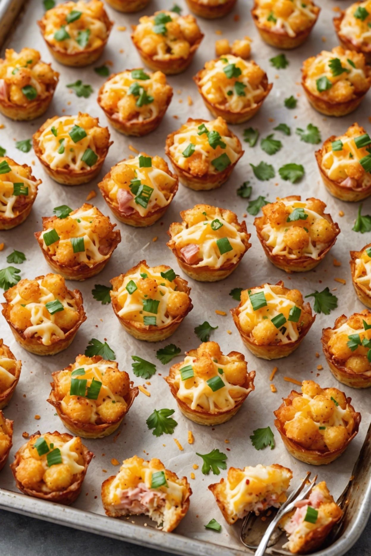Cheesy Ham And Tot Cups