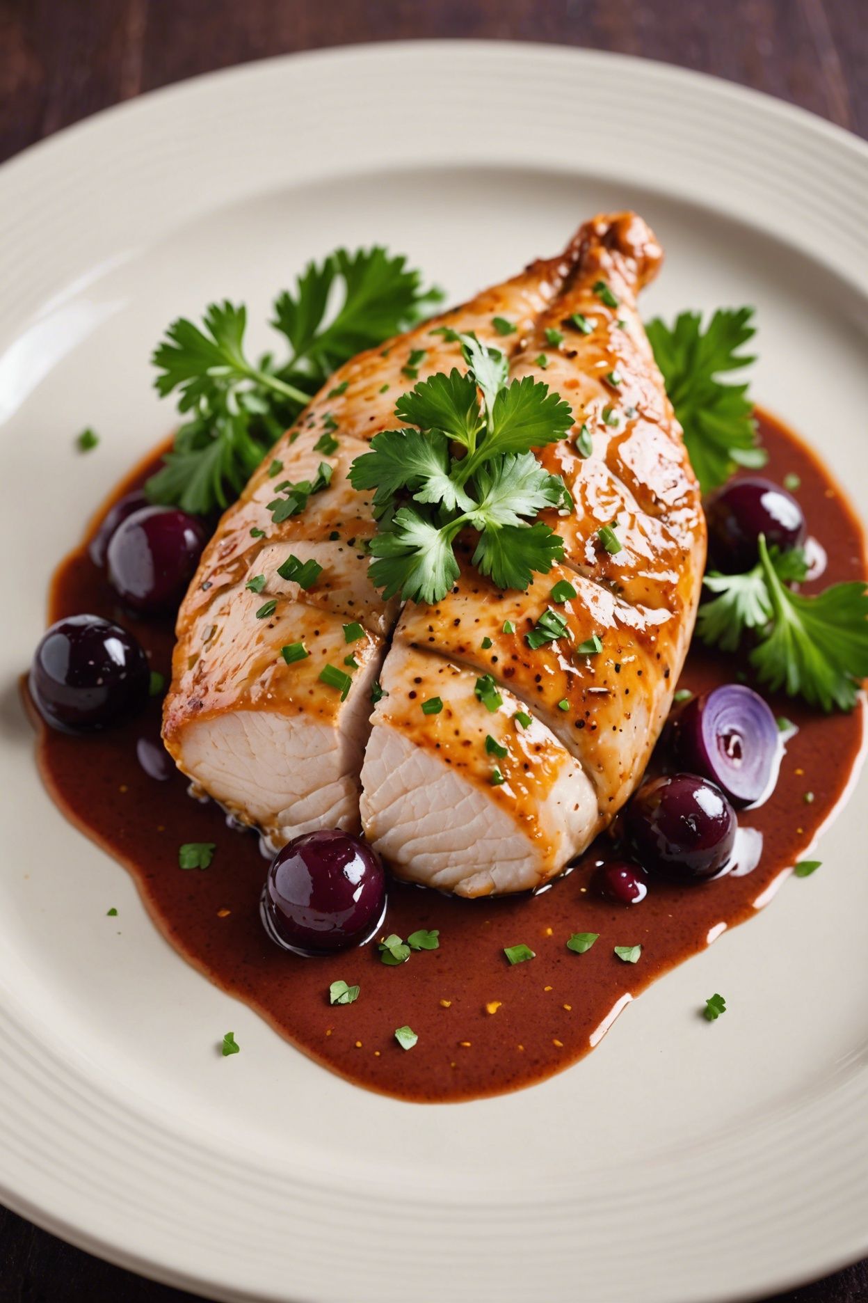 Chicken With Creamy Cassis Sauce