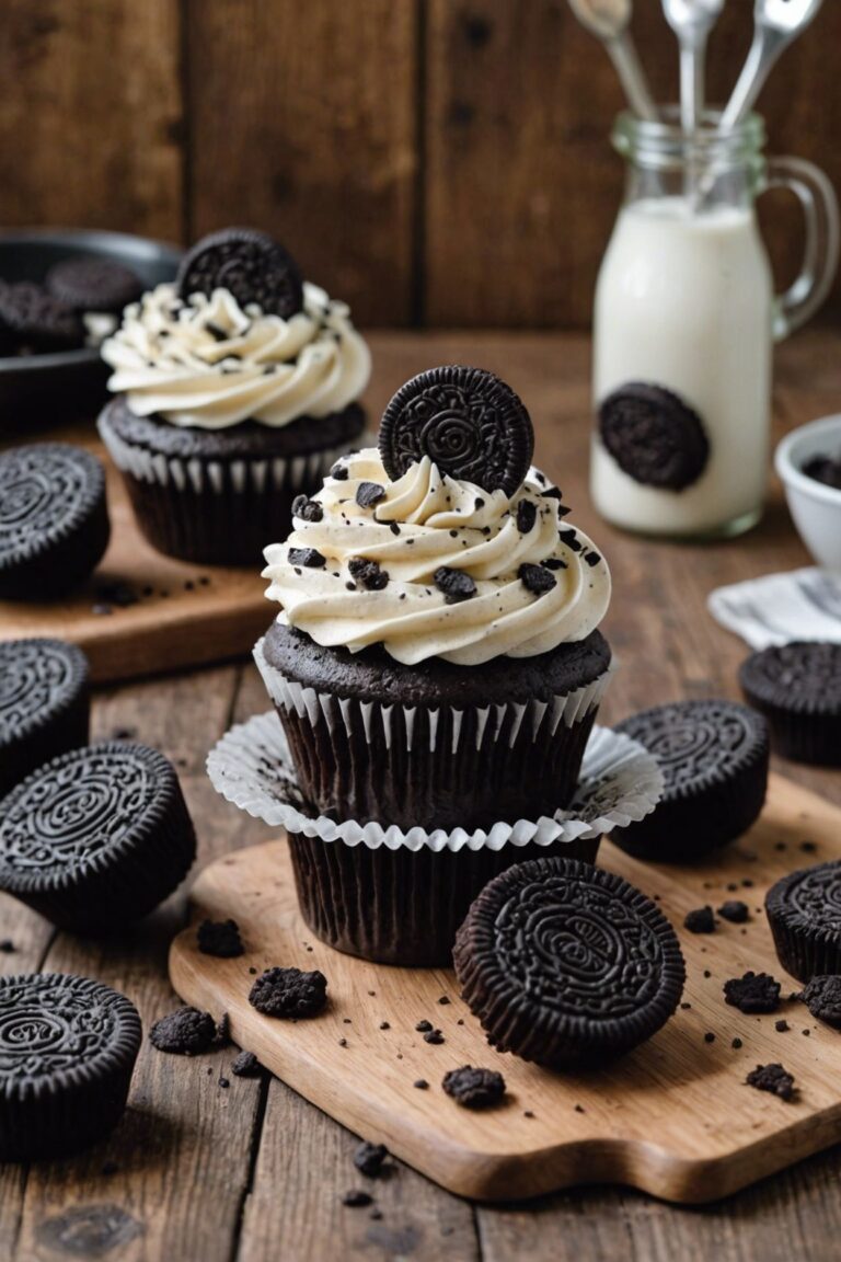 Chocolate Cupcakes With Cream Cheese Oreo Buttercream Frosting