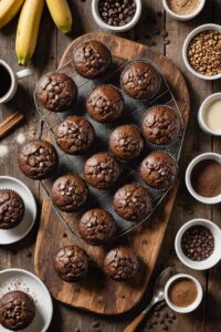 Chocolate Espresso Banana Muffins