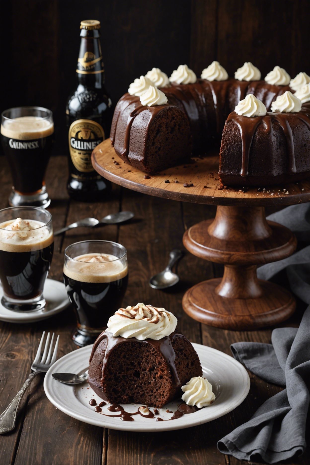 Chocolate Guinness Bundt Cake With Whiskey Whipped Cream