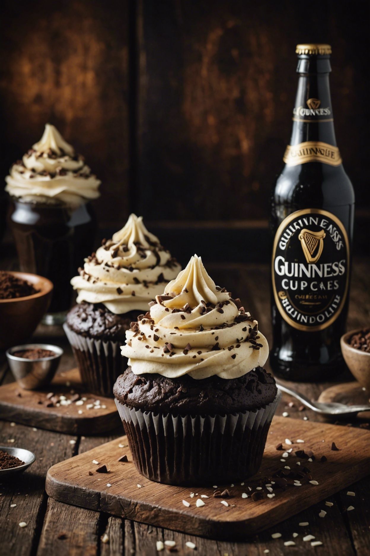 Chocolate Guinness Cupcakes With Irish Cream Frosting