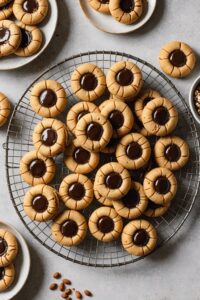 Chocolate Peanut Butter Thumbprint Cookies