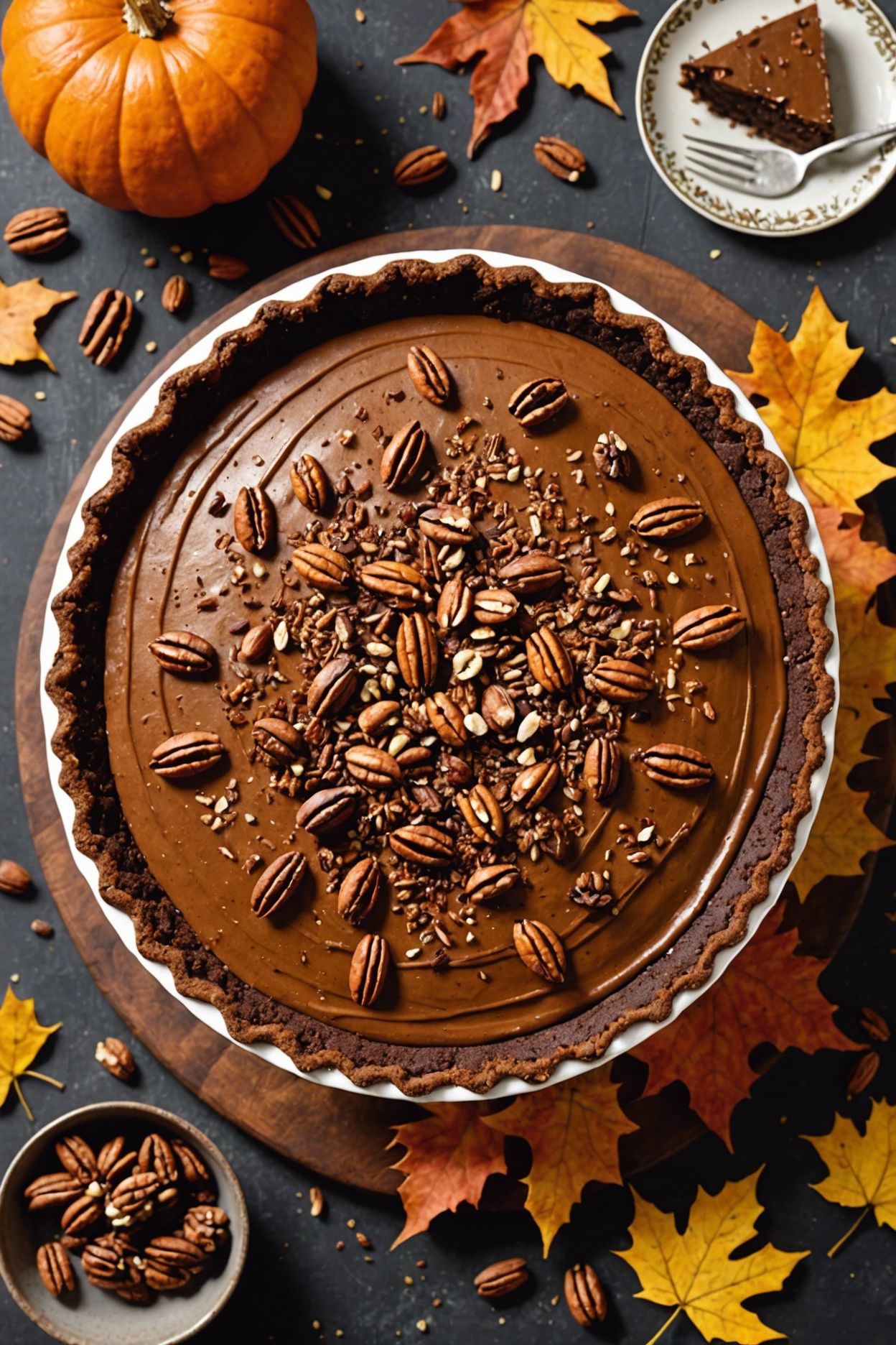 Chocolate Pumpkin Pudding Pie
