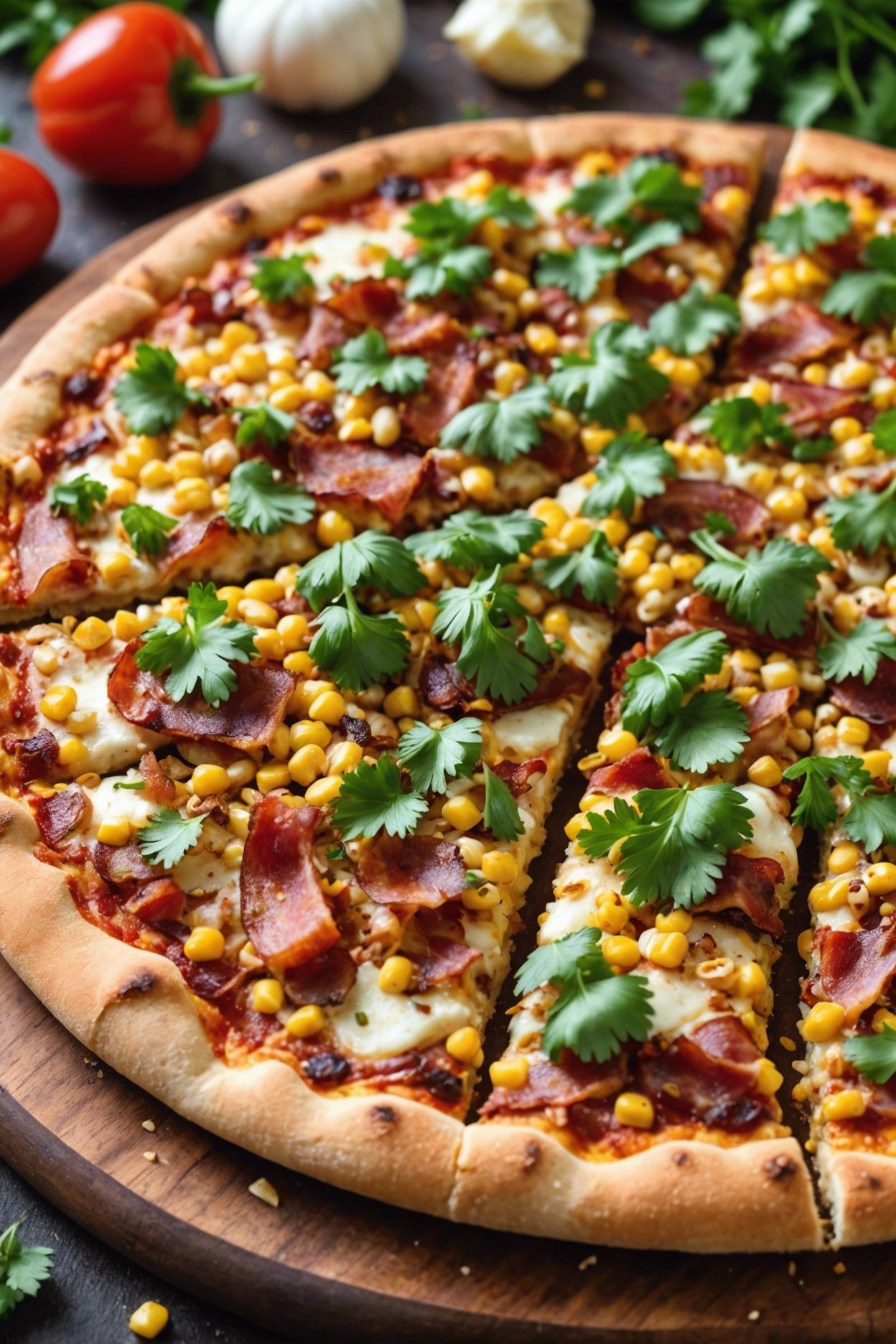 Corn And Bacon Pizza