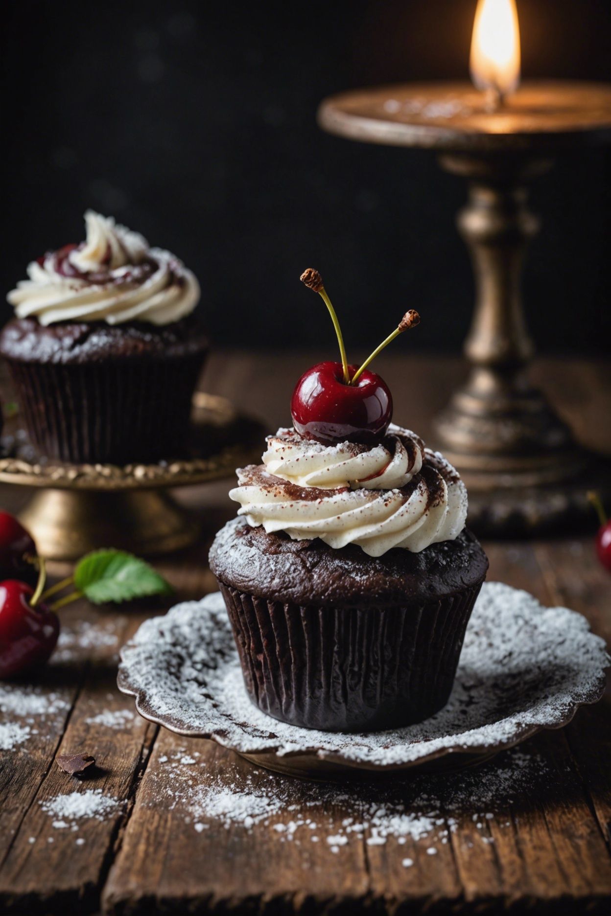 Dark Chocolate Cherry Cupcakes