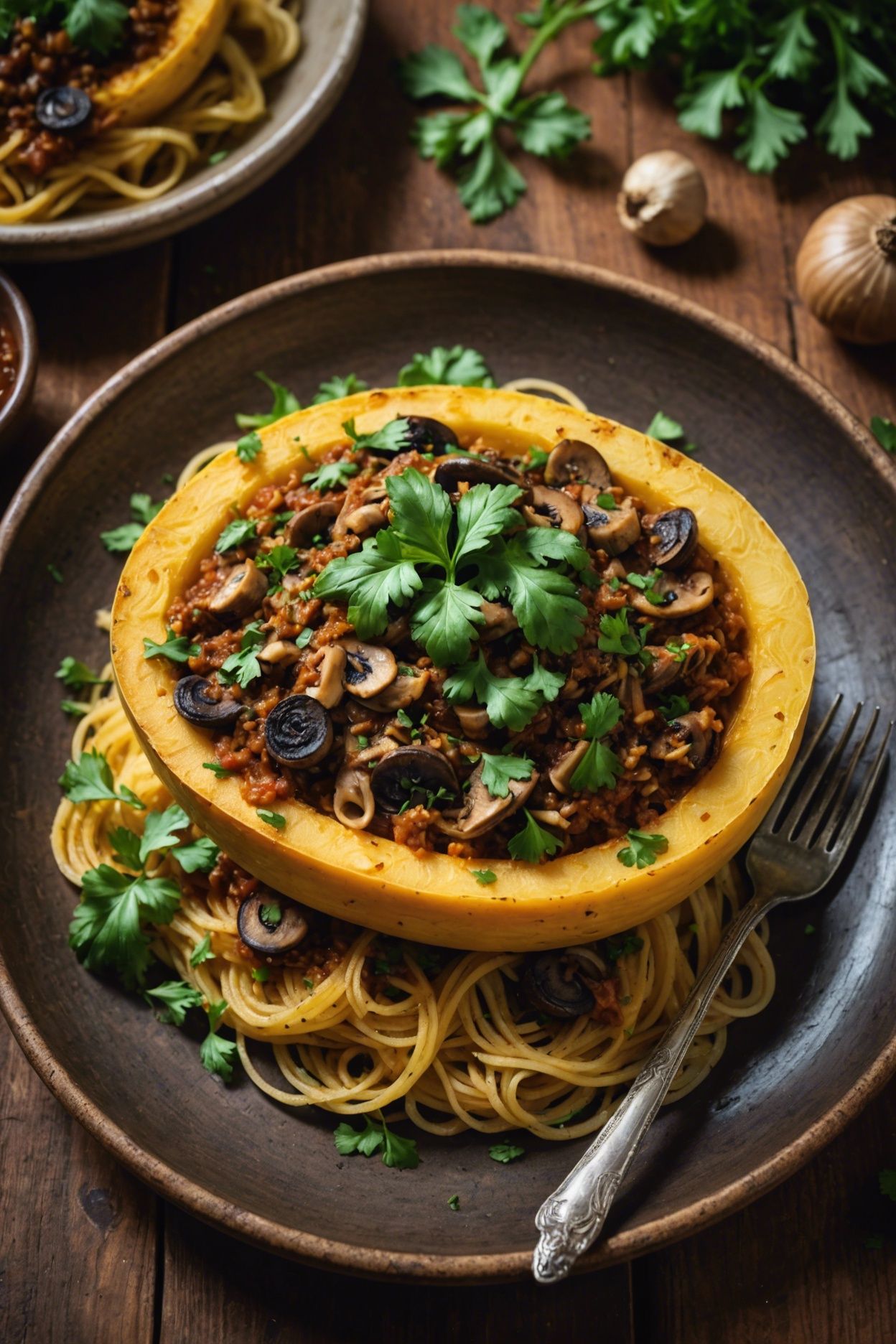 Easy Instant Pot Vegan Low Carb Spaghetti Squash With Mushroom Ragu In 30 Minutes