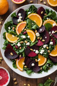 Festive Beet Citrus Salad With Kale And Pistachios