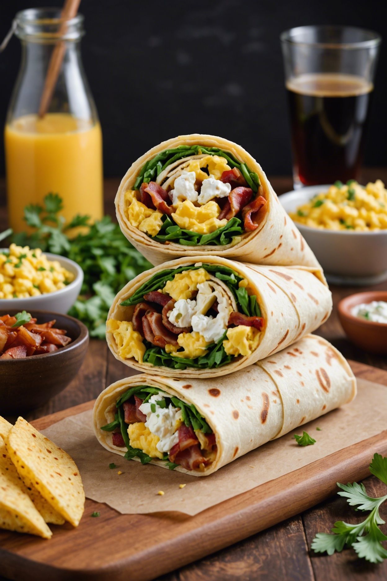 Goat Cheese Bacon And Scrambled Egg Brunch Wrap