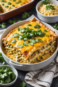 Green Chile Chicken Enchilada Casserole