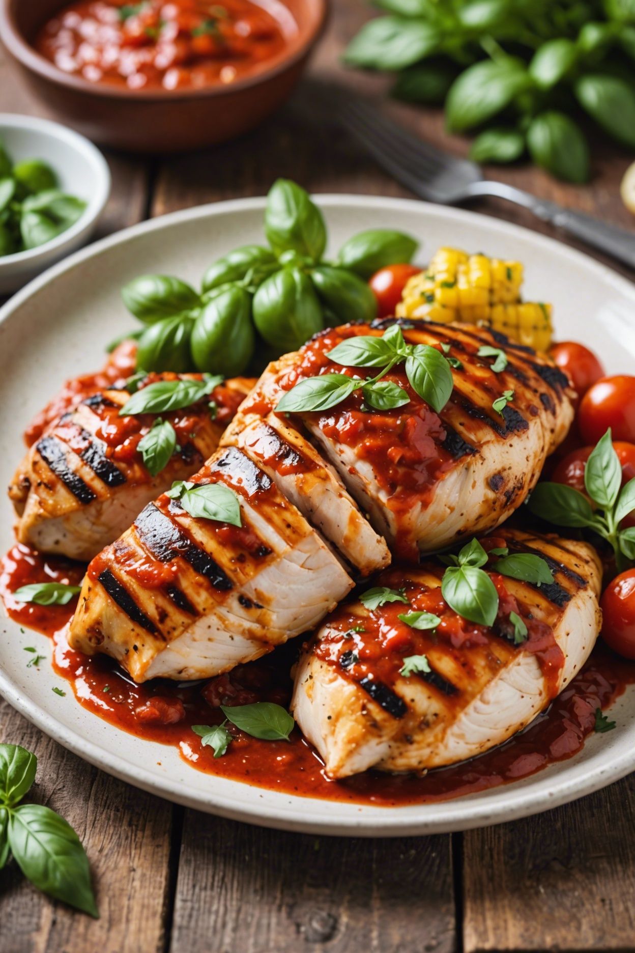 Grilled Chicken Tarragon With Tomato Sauce
