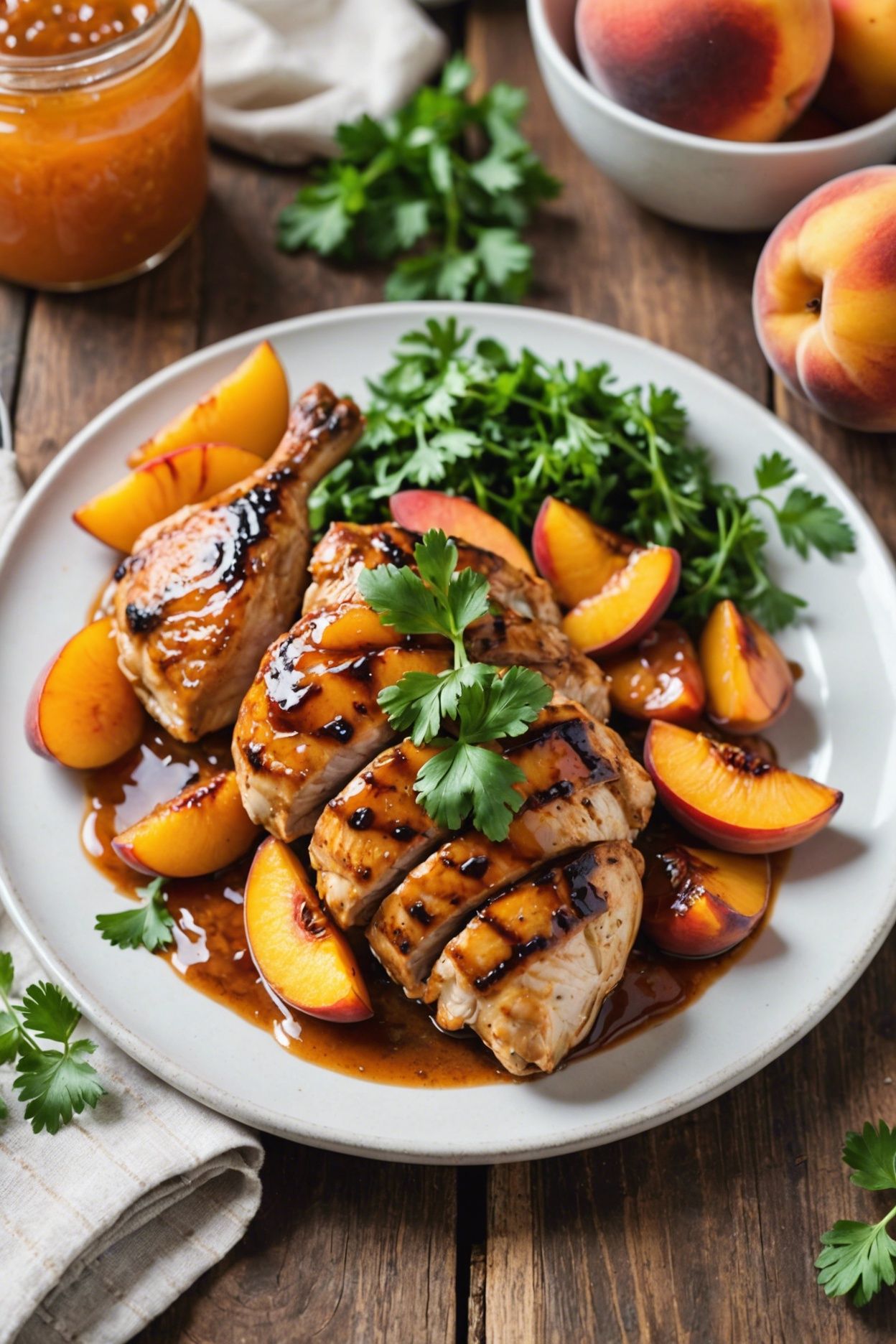 Grilled Chicken With Peach Sauce