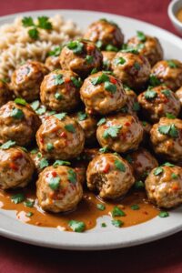 Ground Chicken Meatballs With Sweet Peanut Sauce