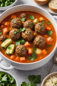 Homemade Albondigas Soup