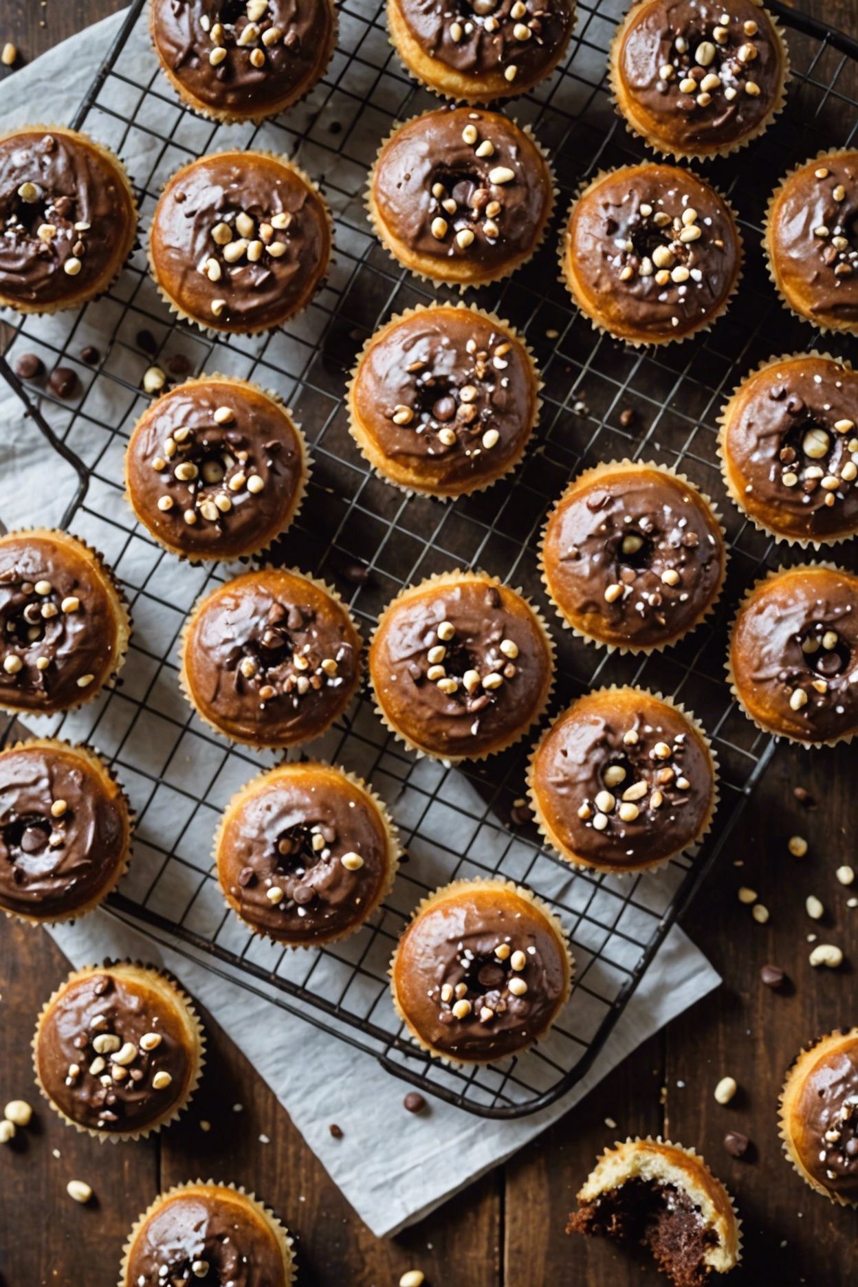 Homemade Nutella Filled Donut Muffins
