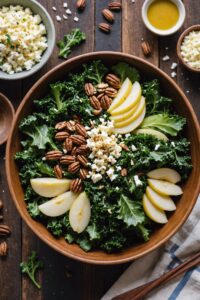 Kale Pear Salad With Sesame Ginger Dressing Shaken Dressing